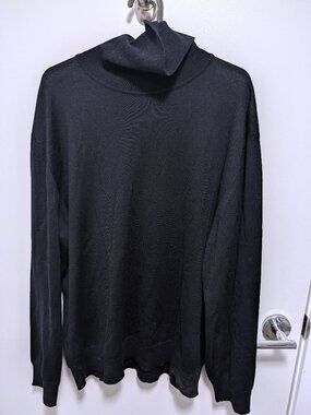 Ermenegildo Zegna Lana Wool Turtleneck Sweater Navy (Fits Relaxed L/XL IT 52)